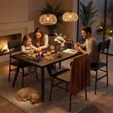 Asofer 5 Piece Dining Table Set with Upholstered PU Chairs, Kitchen Table and Chairs Set for Small Space, Black