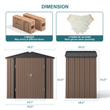 Asofer Shed and Outdoor Storage Shed, 6' x 4' Steel Tool Shed for Outside, Anti-Corrosion Storage House, Brown
