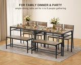 Dinning Table for 4, Kitchen Table and 2 Chairs for 4 with Bench, 4 Piece Dining Table Set for Small Space, Apartment - Gray