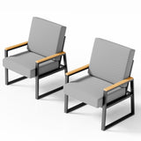 Asofer 4-PCS Patio Furniture Set, Outdoor Conversation Set for lawn, Yard, Poolside, Gray