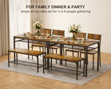 Gizoon Kitchen Table and 2 Chairs for 4 with Bench, 4 Piece Dining Table Set for Small Space, Apartment (Rustic Brown)