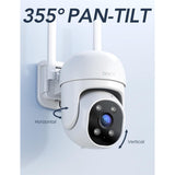 GNCC Outdoor Security Camera for Home, Color Night Vision, 1080P, Motion Sensor, 2 Way Audio, Pan-Tilt, 2.4G WiFi, Plug-in, Wired, Waterproof