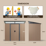 Storage Shed With Sliding Doors and Large Capacity for Your Home - Brown