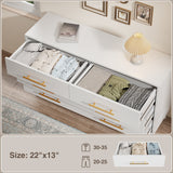 Noelse 3 Piece Bedroom Furniture Set, 6 Drawer Dresser with 2 Nightstands, Modern Wood Storage Organizer with Metal Handles for Bedroom, Living Room, White