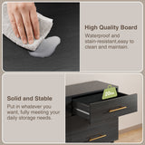 Noelse Bedroom Set with Storage, Includes 6 Drawer Dresser, 5 Drawer Chest, and 2 Nightstands, Modern Bedroom Furniture Set for Small Spaces Wood Dresser Set with Metal Handles,Black