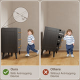 Asofer 5-Piece Black Bedroom Set: Queen Storage Bed Frame, 2 Nightstands, 5 & 6 Drawer Dressers