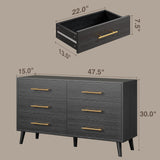 Asofer 5-Piece Black Bedroom Set: Queen Storage Bed Frame, 2 Nightstands, 5 & 6 Drawer Dressers