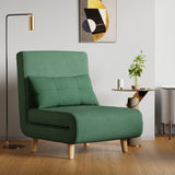 Convertible Chair Bed Futon Sofa with Adjustable Backrest, Accent Chair for Apartment, Bedroom, Office - Green