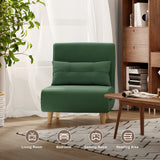 Convertible Chair Bed Futon Sofa with Adjustable Backrest, Accent Chair for Apartment, Bedroom, Office - Green