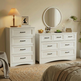 Asofer Bedroom Furniture Set - Includes 6 Drawer Dresser & 5 Drawer Dresser, White