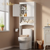 Over The Toilet Storage Cabinet with Adjustable Shelf and Double Doors - White