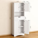 Noelse Kitchen Pantry Storage Cabinet, 66” Pantry Cabinet with Doors and Shelves, White