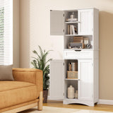 Noelse Kitchen Pantry Storage Cabinet, 66” Pantry Cabinet with Doors and Shelves, White