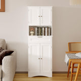 Noelse Kitchen Pantry Storage Cabinet, 66” Pantry Cabinet with Doors and Shelves, White