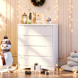Modern 4 Drawer Dresser for Bedroom,32 "H Storage Cabinet for Living Room, Hallway,Office,White