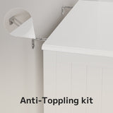 Bathroom Floor Cabinet Wooden Storage Organizer with 4-Drawer & 1 Door, Free-Standing Cupboard for Bathroom Kitchen, White