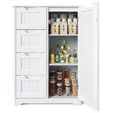 33'' Small Bathroom Storage Cabinet with Drawers and Door, Freestanding Wooden Bathroom Cabinet Storage Organizer