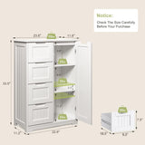 33'' Small Bathroom Storage Cabinet with Drawers and Door, Freestanding Wooden Bathroom Cabinet Storage Organizer