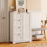 33'' Small Bathroom Storage Cabinet with Drawers and Door, Freestanding Wooden Bathroom Cabinet Storage Organizer