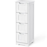 Storage Cabinet, Lofka 33" Small Bathroom Floor Cabinet with 4 Drawers, White