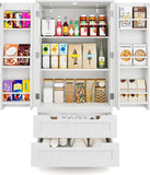 63'' Large Kitchen Pantry Cabinet with Drawers, Noelse Pantry Storage Cabinets with 2 Doors and 3 Shelves for Kitchen Dining Room and Living Roomk