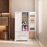 Noelse  47'' Kitchen Pantry Storage Cabinet with 2 Doors and 8 Shelves, Wooden Food Storage Cabinets with 2 Drawers for Dining Room and Craft Room