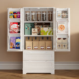Asofer Modern Sideboard & Snack Pantry Cabinet Set, Wooden Buffet Storage with Drawer and Shelves for Kitchen Dining Room