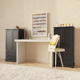 47-Inch Black Pantry Cabinet, Moisture-Proof & Anti-Tip with Drawers and Barn Doors for Spacious Storage