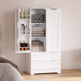 Asofer Modern Sideboard & Snack Pantry Cabinet Set, Wooden Buffet Storage with Drawer and Shelves for Kitchen Dining Room