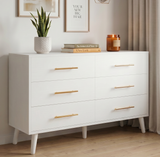 Dresser for Bedroom, Asofer 6-Drawer White Dresser with Metal Handle, Chest of Drawers for Living Room