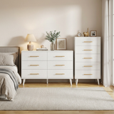 Asofer Bedroom Furniture Set - Includes 6 Drawer Dresser & 5 Drawer Dresser, White