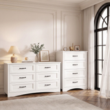 Asofer Bedroom Furniture Set - Includes 6 Drawer Dresser & 5 Drawer Dresser, White