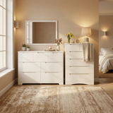 Asofer Bedroom Furniture Set - Includes 7 Drawer Dresser & 6 Drawer Dresser, White