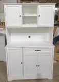 Five-door, one-drawer storage tall cabinet for a tidy kitchen - White