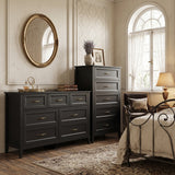 Asofer Bedroom Sets, Includes 5 Drawer Dresser & 7 Drawer Dresser for Master Bedroom, Black