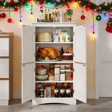 Asofer 43" H Kitchen Pantry Storage Cabinet with Adjustable Shelves, Food Pantry Cabinet with Magnetic Doors for Kitchen, Living Room, Dinning Room