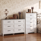 Asofer 2PCS Bedroom Furniture Sets, Wide Dresser & Tall Chest Combo, White