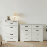 Bedroom Furniture Sets, Asofer White Room Set 6-Drawer Dresser & 6-Drawer Dresser for Bedroom