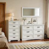 Asofer Bedroom Furniture Set of 2 - Includes 6 Drawer Dresser & 5 Drawer Dresser, White