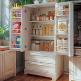 63" H Kitchen Pantry Cabinet with 2 Doors and 2 Drawers, Solid & Sturdy, Storage Cabinet for Entryway, Kitchen - White