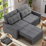 Lofka 58"Pull Out Couch, Sleeper Sofa Bed with with Side Pocket and Adjustable Backrest, Lovesea Sofa for Living Room, Dark Gray