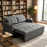 Asofer Small Full 3 in 1 Sofa Bed,71.7" Pull Out Sofa,Sleeper Loveseat with Storage Pocket for Apartment,Shared Apartments and Student Rentals,Dark Gray