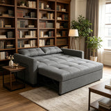 Asofer Small Full 3 in 1 Sofa Bed,71.7" Pull Out Sofa,Sleeper Loveseat with Storage Pocket for Apartment,Shared Apartments and Student Rentals,Dark Gray