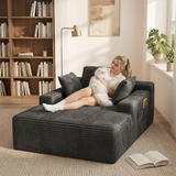 Cloud Sofas Couches & Oversized Chaise Lounge, Asofer 67" Indoor Sleeper Chair, Corduroy Upholstered Boneless Sofa Bed for Reading & Games, No Assembly