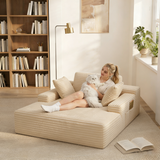 Cloud Sofas Couches & Oversized Chaise Lounge, Asofer 67" Indoor Sleeper Chair, Corduroy Upholstered Boneless Sofa Bed for Reading & Games, No Assembly
