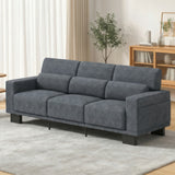 Asofer 89" 3 Seater Sofa Couch, Comfy Extra Deep Seat with Upholstered 3 Pillows for Living Room, Apartment,Dark Gray
