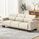 89" Sofa Couch,Asofer Chenille Couch with Wide Armrests & Deep Cushions For Living Room,Beige