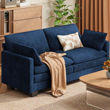 Love Seat Couches for Small Spaces Noelse Soft Modular Sectional Sofa with Double Layer Upholstered Seat Cushion Pet Friendly Cloud Couch with 2 Pillows for Living Room Bedroom and Apartment, Bule