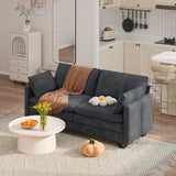 75'' Cloud Couches for Living Room Noelse 2 Seater Sofa Set Breathable Comfy Corduroy Love Seat Couches with Double Layer Upholstered Seat Cushion for Living Room Bedroom and Apartment, Grey