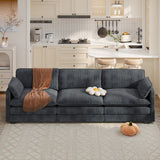 110’’ Sectional Couches for Living Room, Noelse Cloud Sectional Sleeper Sofa with Deep Seats, 3 Seater Sofa Couches with Removable Washable Corduroy Fabric for Living Room Bedroom and Apartment, Gray